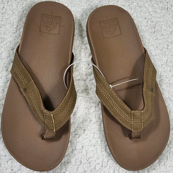 New Reef Kids Boys Sandal Flip Flop Brown  Twinpin boys size 2 - Picture 1 of 3